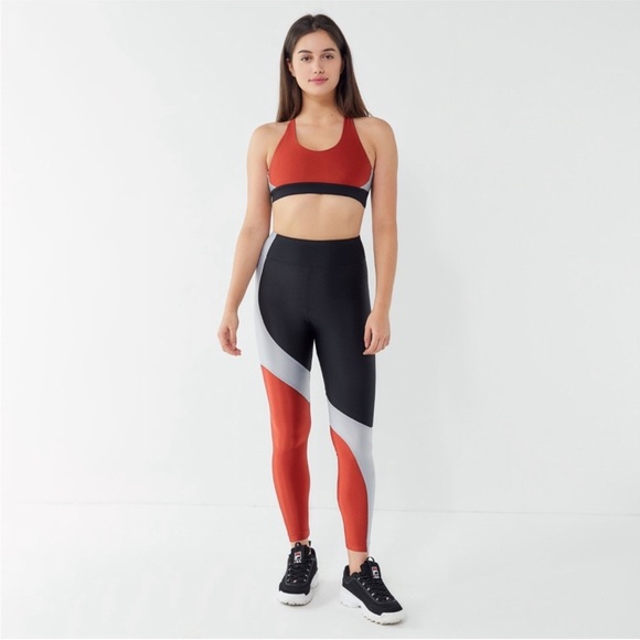 NEW Koral Colorblock Athletic Leggings in Black, Red & Silver from Bandier sz S - Picture 6 of 8